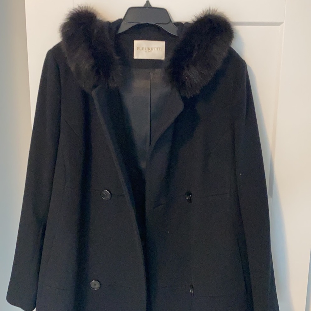 Fleurette Wool & Fox Trim Coat - Picture 9 of 11